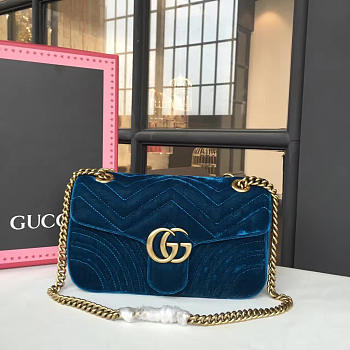 Gucci GG Marmont 26 Matelassé Leather Blue Turquoise 2429