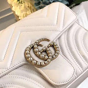 Gucci GG Marmont 21.5 White Matelassé Pearl Bag 2635 - 2