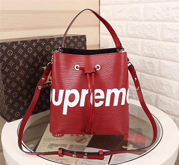 Louis Vuitton Supreme 26 Bucket Bag Red M44022