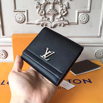 Louis Vuitton LOCKME II COMPACT WALLET Black 3170