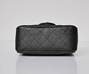 CC Caviar Leather Flap Bag With Silver Hardware Black 17.5cm - 4