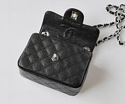 CC Caviar Leather Flap Bag With Silver Hardware Black 17.5cm - 3