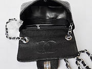 CC Caviar Leather Flap Bag With Silver Hardware Black 17.5cm - 2
