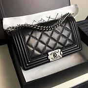 Chanel Quilted Calfskin Le Boy 20 Black Silver VS02171 - 2