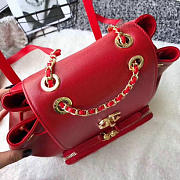 CC Grained Calfskin Gold-Tone Metal Backpack 26 Red BagsAll - 3