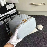 Chanel Lambskin Drawstring Bucket Bag Light Blue BagsAll A91885 VS04854 - 5
