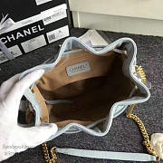 Chanel Lambskin Drawstring Bucket Bag Light Blue BagsAll A91885 VS04854 - 2