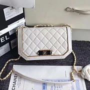 Chanel Lambskin and Calfskin Flap Bag White A91836 21cm - 1