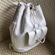Chanel Calfskin Gold-Tone Metal Backpack White BagsAll A98235 VS08529 - 4