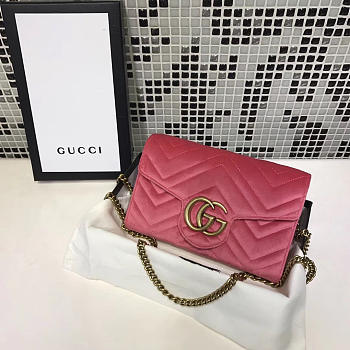 Gucci GG Marmont Velvet Leather WOC Pink 2582 20cm