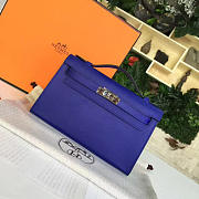Hermès Kelly Pochette Epsom 22 Blue/Silver BagsAll Z2682 - 1