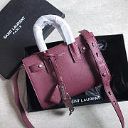 YSL Classic Sac De Jour Nano 22 Red Wine Grained Leather BagsAll  - 1