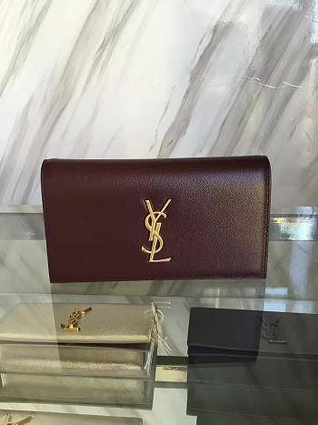YSL MONOGRAM KATE Clutch GRAIN DE POUDRE EMBOSSED LEATHER BagsAll 4962