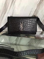YSL Monogram Kate Crocodile Embossed Shiny Leather BagsAll 5023 - 6