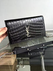 YSL Monogram Kate Crocodile Embossed Shiny Leather BagsAll 5028 - 5