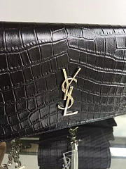YSL Monogram Kate Crocodile Embossed Shiny Leather BagsAll 5028 - 3
