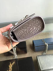 YSL Monogram Kate Silver Tassel In Embossed Crocodile Shiny Leather- BagsAll 5039 - 5