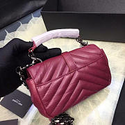 YSL Quilted Monogram College 18 Wine Red 5064 - 2