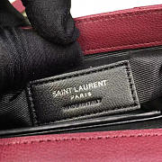 YSL Quilted Monogram College 18 Wine Red 5064 - 6