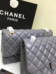 CHANEL Lambskin Leather Flap Bag Gold/Silver Grey 30cm  - 3