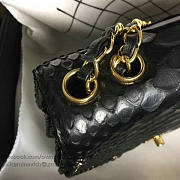 Chanel Snake Embossed Flap Shoulder Bag Black A98774 20cm - 6