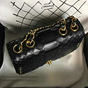 Chanel Snake Embossed Flap Shoulder Bag Black A98774 20cm - 5