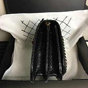 Chanel Snake Embossed Flap Shoulder Bag Black A98774 20cm - 4