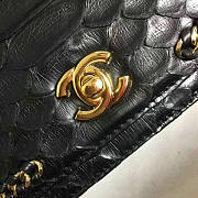 Chanel Snake Embossed Flap Shoulder Bag Black A98774 20cm - 3