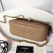 Chanel Grained Calfskin Mini Top Handle Flap Bag Beige A93756 21cm - 4