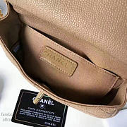 Chanel Grained Calfskin Mini Top Handle Flap Bag Beige A93756 21cm - 6