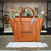 BagsAll Celine Leather Micro Luggage Orange Z1076 26.5cm  - 1