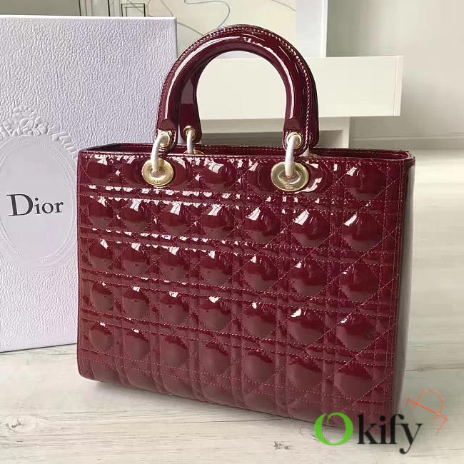 bagsAll Lady Dior Large 32 Red Wine Shiny 1595 - 1