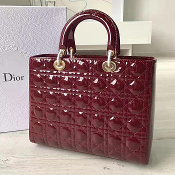 bagsAll Lady Dior Large 32 Red Wine Shiny 1595
