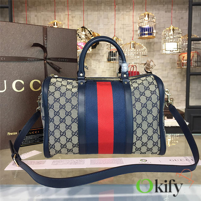 Gucci GG Ophidia Canvas 33 Supreme Handle Bag  - 1