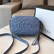 Gucci GG Marmont 18 Matelassé Dusty Blue Leather 2406 - 3