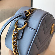 Gucci GG Marmont 18 Matelassé Dusty Blue Leather 2406 - 4