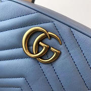 Gucci GG Marmont 18 Matelassé Dusty Blue Leather 2406 - 5