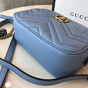 Gucci GG Marmont 18 Matelassé Dusty Blue Leather 2406 - 6