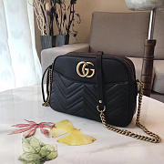 Gucci GG Marmont 27 Matelassé Black Leather 2447 - 1