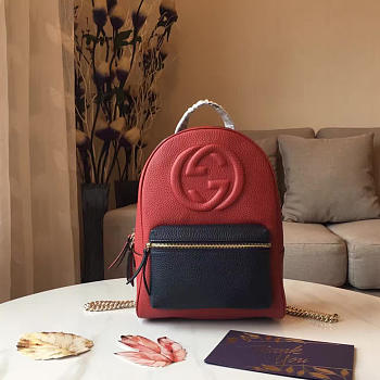 Gucci Backpack 29 Black and Red 017