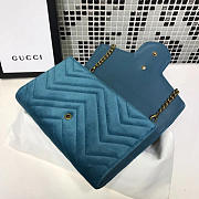 Gucci GG Marmont Velvet Leather WOC Blue Touquoise 2568 20cm  - 5
