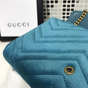 Gucci GG Marmont Velvet Leather WOC Blue Touquoise 2568 20cm  - 4