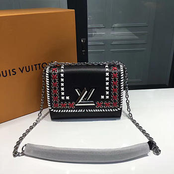 Louis Vuitton BLACK twist MM 3736 23cm 