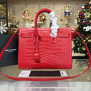 YSL Sac De Jour 31.5 Red Crocodile Embossed Leather BagsAll 4870 - 1