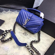 YSL Quilted Monogram College 18 Blue 5070 - 1