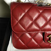 CC Red Oil Wax Leather 26.5 Perfect Edge Bag Red VS05760 - 5