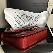 CC Red Oil Wax Leather 26.5 Perfect Edge Bag Red VS05760 - 4