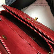 CC Red Oil Wax Leather 26.5 Perfect Edge Bag Red VS05760 - 3