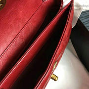 CC Red Oil Wax Leather 26.5 Perfect Edge Bag Red VS05760 - 2