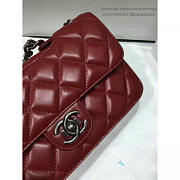 CC Quilted Calfskin Perfect Edge Bag Red Silver A14041 VS01256 26.5cm - 4